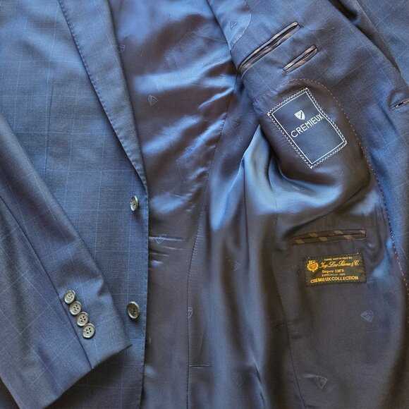 Cremieux Collection Men's Loro Piana Blue Pinstripe Wool 3 Piece Suit 42L - Picture 5 of 11